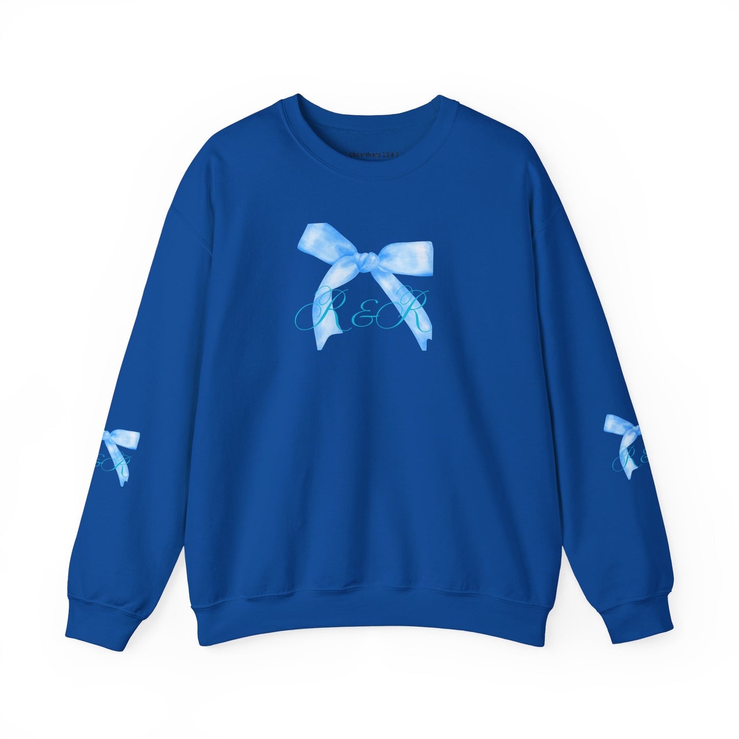 Blue RESTORED & RENEWED Bow Sweatshirt