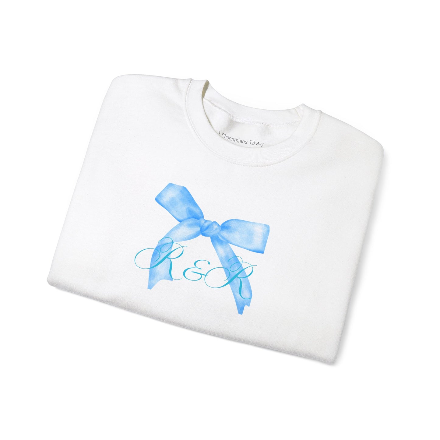 Blue RESTORED & RENEWED Bow Sweatshirt