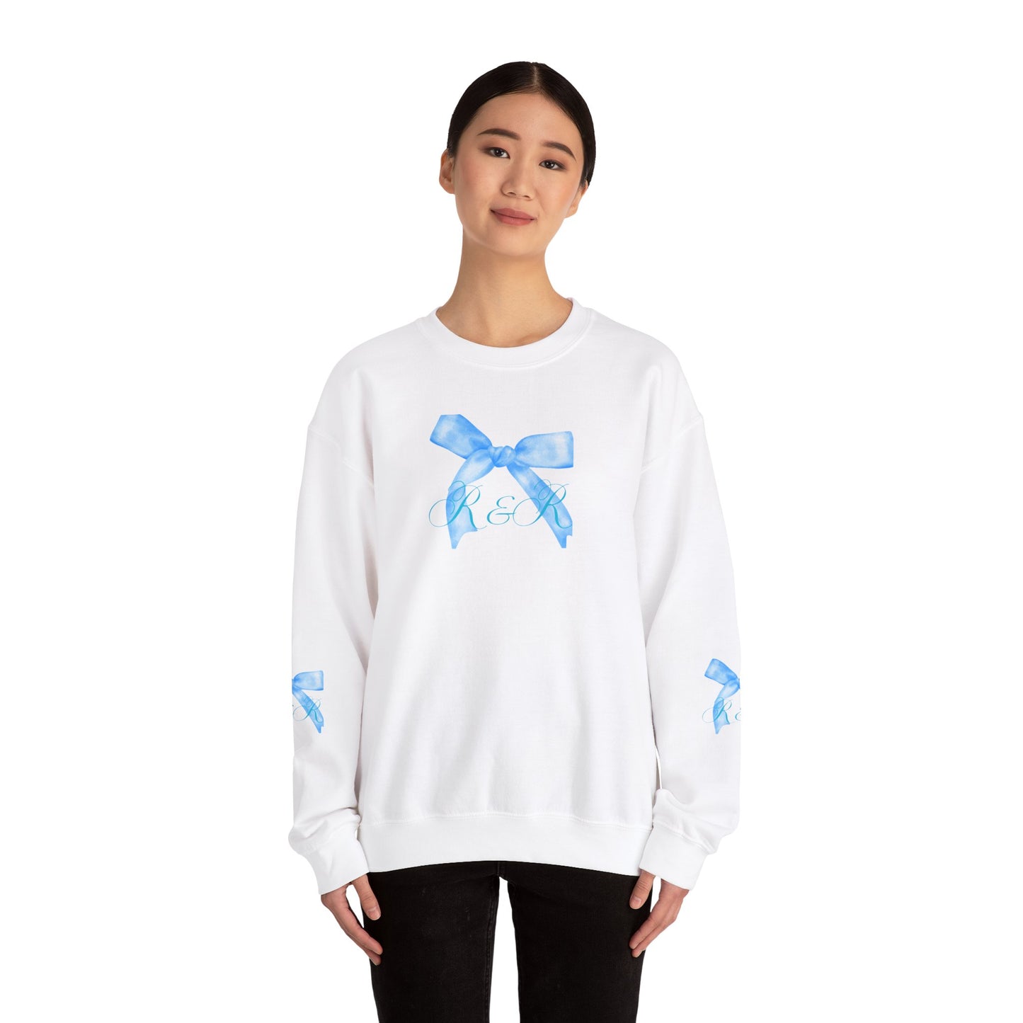 Blue RESTORED & RENEWED Bow Sweatshirt