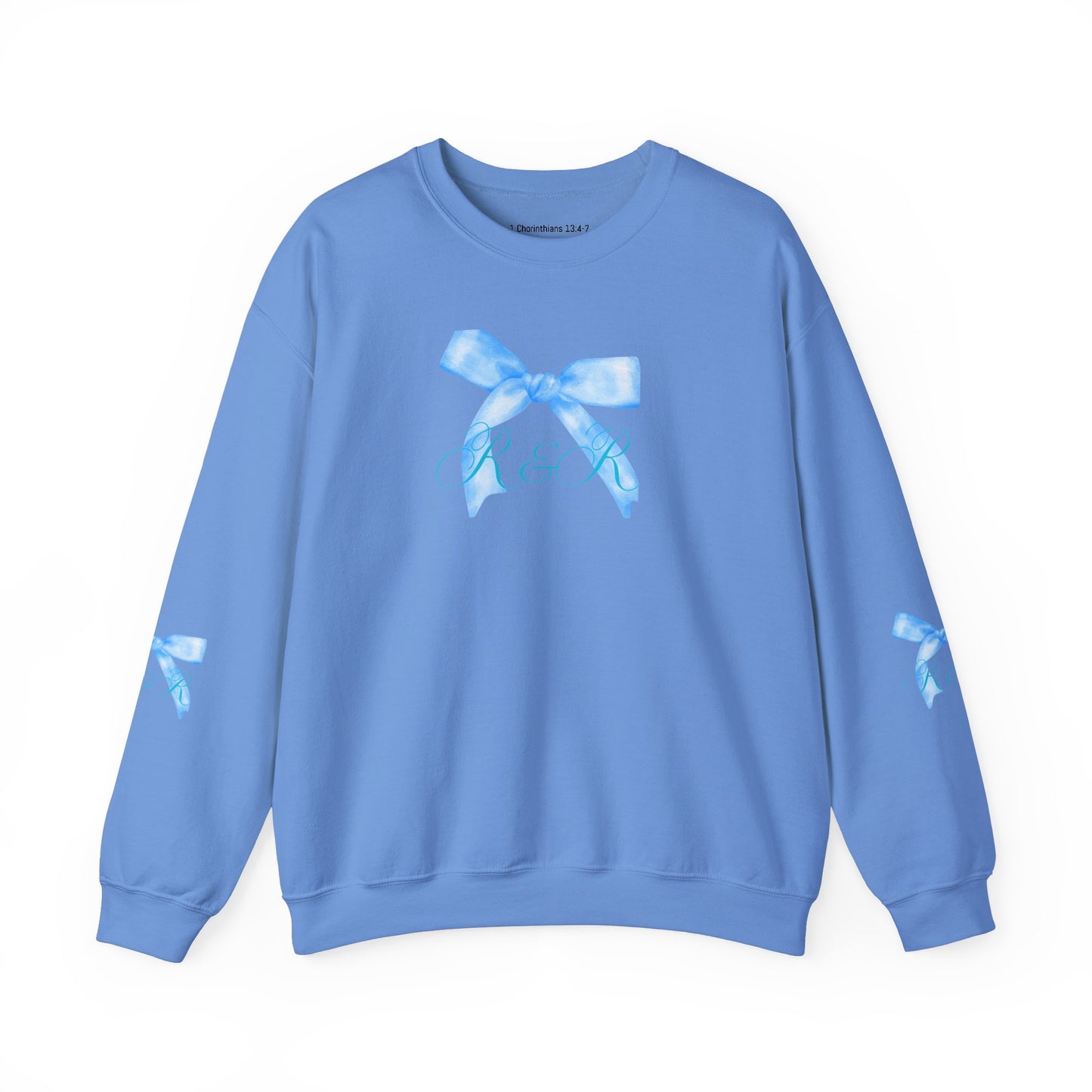 Blue RESTORED & RENEWED Bow Sweatshirt