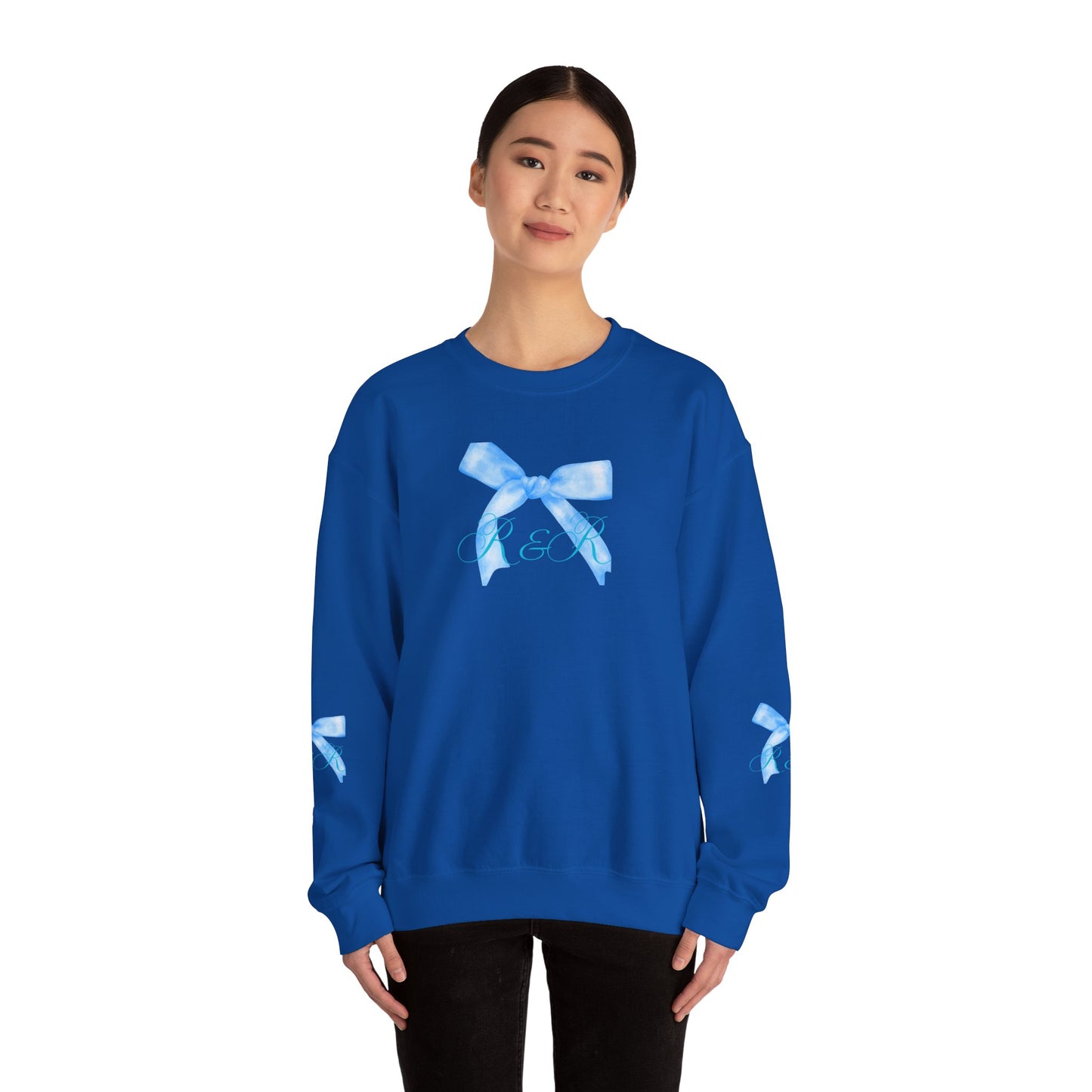 Blue RESTORED & RENEWED Bow Sweatshirt