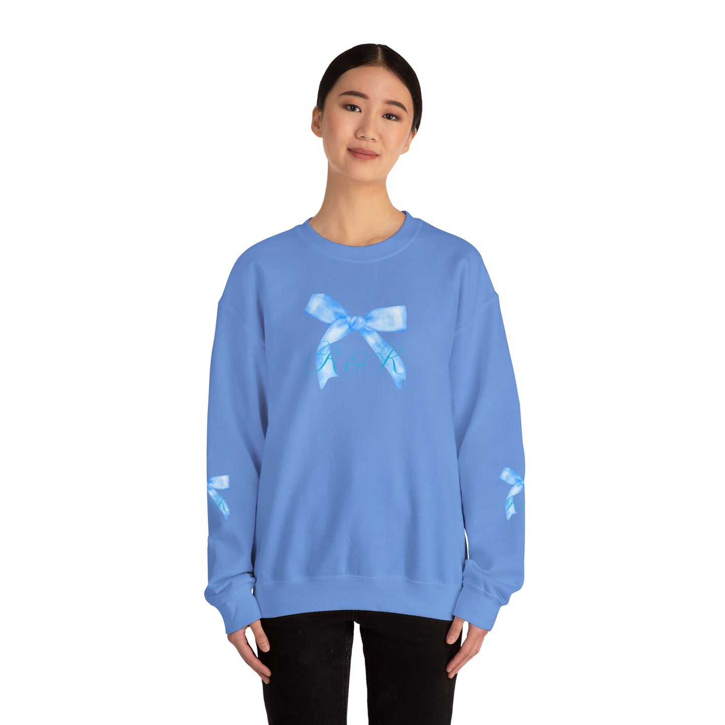 Blue RESTORED & RENEWED Bow Sweatshirt