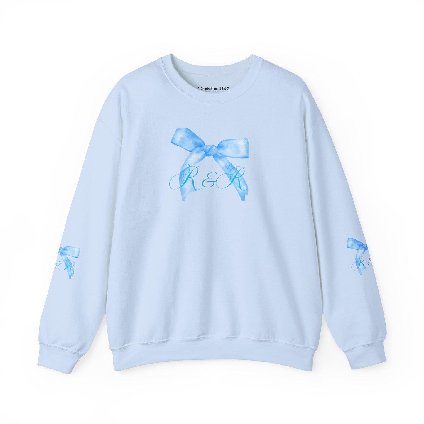 Blue RESTORED & RENEWED Bow Sweatshirt