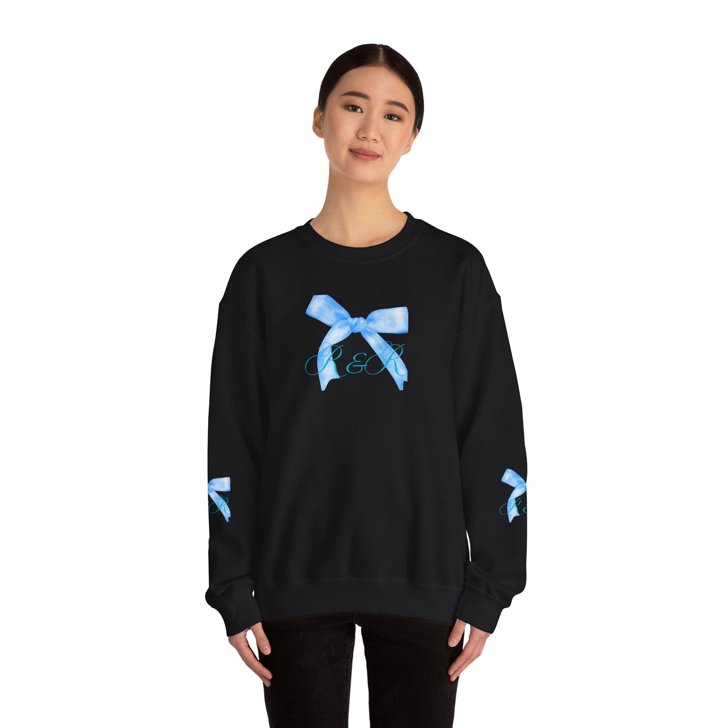 Blue RESTORED & RENEWED Bow Sweatshirt